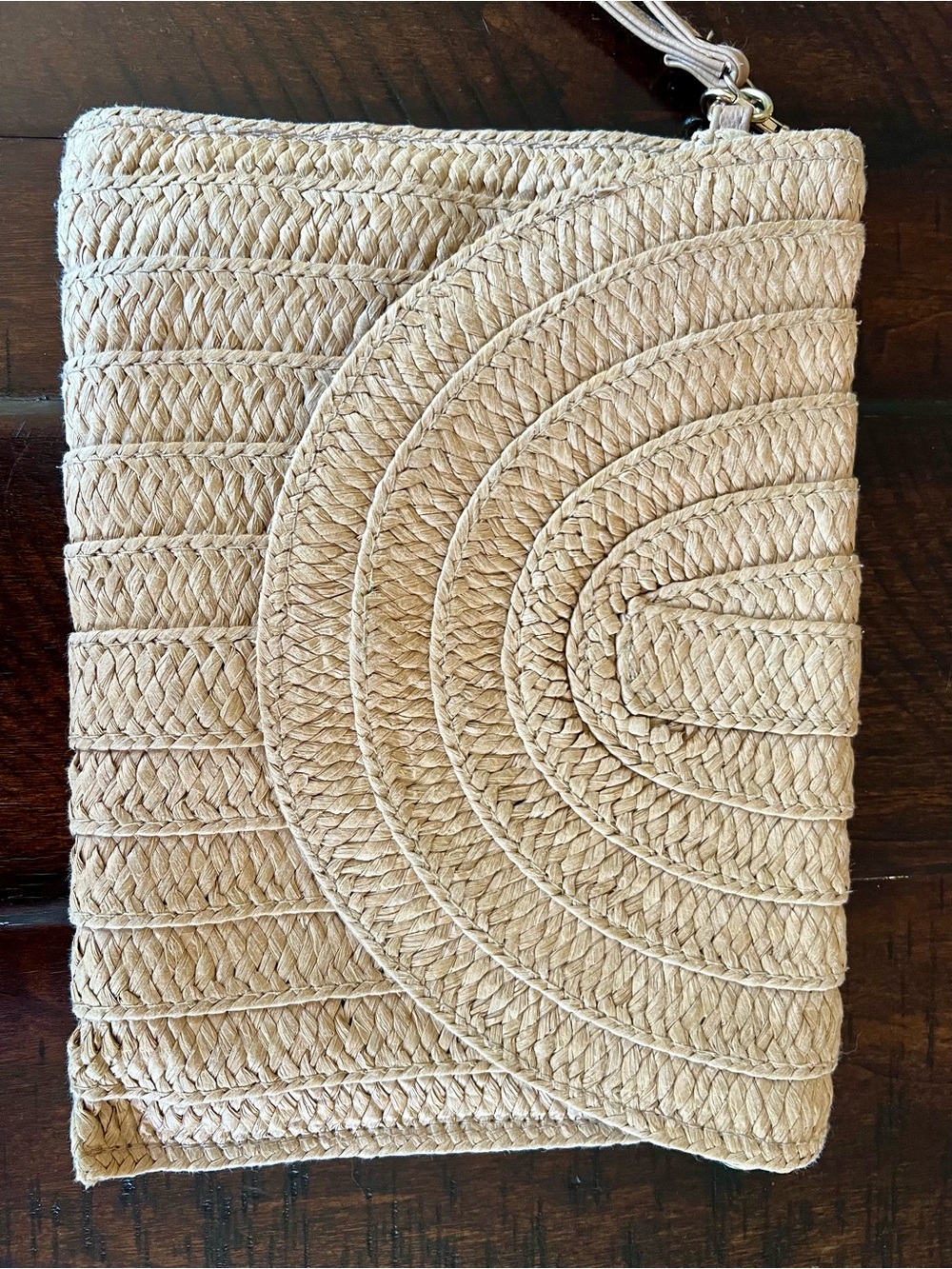 Straw Woven Crossbody Clutch Bag Convertible Wristlet Natural Tan Boho Summer